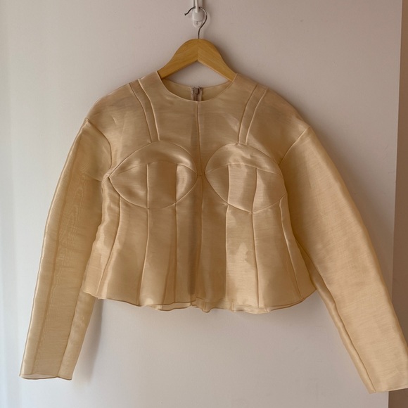 Tops - Chic Cream Organza Structured Blouse